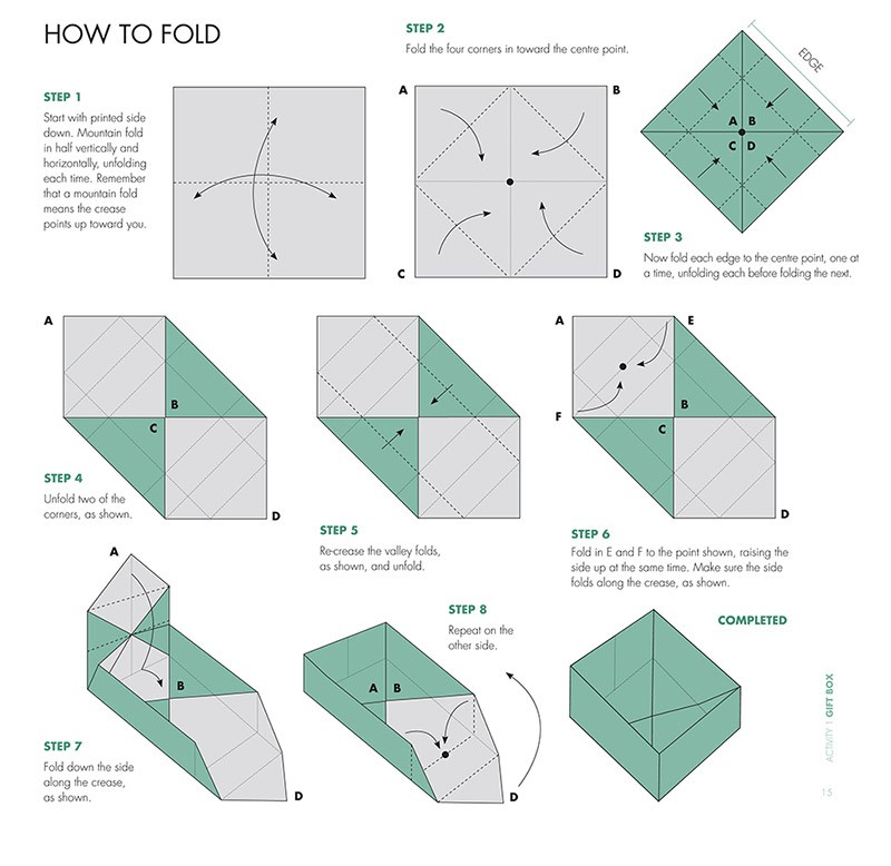 Origami Box Printable Instructions Hexagon Origami Box Folding